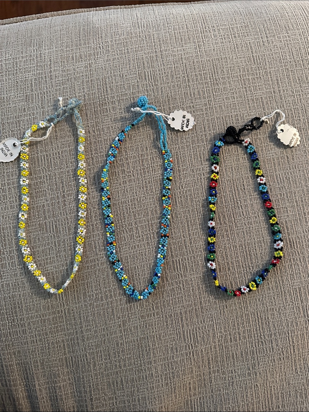 3 Handmade Beaded Necklaces- Unbranded